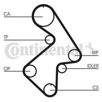 correa dentada arbol de levas - Correa dentada CONTITECH CT998