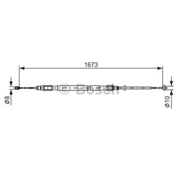 palancas cables frenado - Cable de accionamiento, freno de estacionamiento BOSCH 1987477948