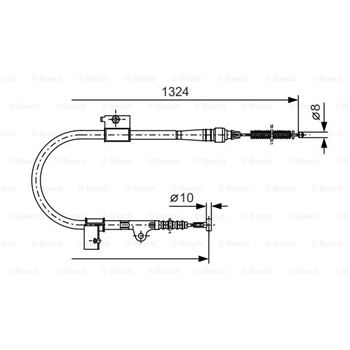 palancas cables frenado - Cable de accionamiento, freno de estacionamiento BOSCH 1987477756