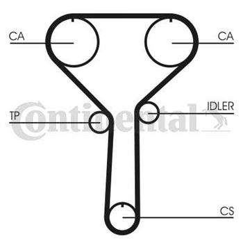 correa dentada arbol de levas - Correa dentada CONTITECH CT992