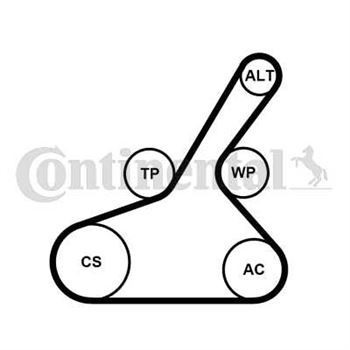 kit de distribucion - Juego de correas trapeciales Poli V CONTITECH 6PK1190K1