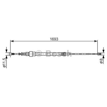 palancas cables frenado - Cable de accionamiento, freno de estacionamiento BOSCH 1987477817