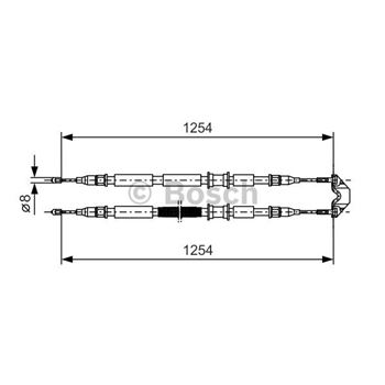 palancas cables frenado - Cable de accionamiento, freno de estacionamiento BOSCH 1987477764