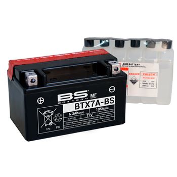 baterias de moto - Batería BS Battery BTX7A-BS (con electrolito) | BS 300619