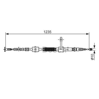 palancas cables frenado - Cable de accionamiento, freno de estacionamiento BOSCH 1987477831