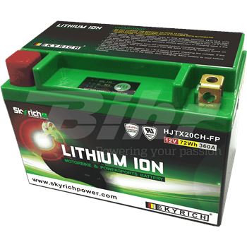 baterias de moto - Batería de litio Skyrich HJTX20CH-FP (LITX20CH), Con indicador de carga.