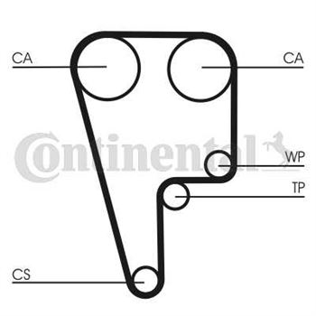 correa dentada arbol de levas - Correa dentada CONTITECH CT1006