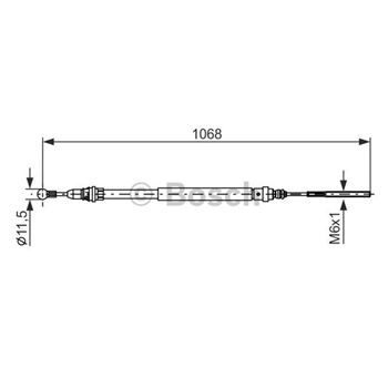 palancas cables frenado - Cable de accionamiento, freno de estacionamiento BOSCH 1987477713