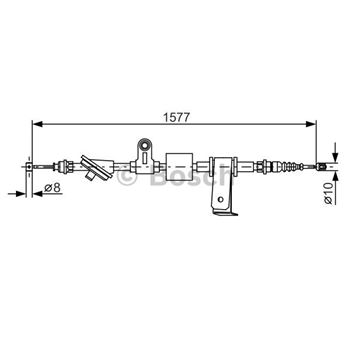 palancas cables frenado - Cable de accionamiento, freno de estacionamiento BOSCH 1987482286