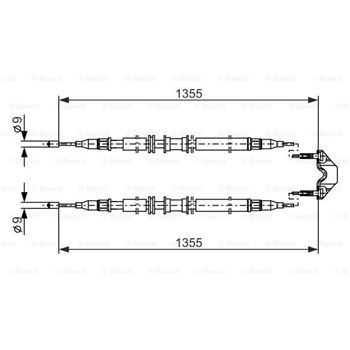 palancas cables frenado - Cable de accionamiento, freno de estacionamiento BOSCH 1987477868