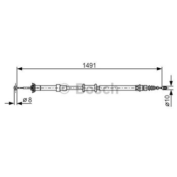 palancas cables frenado - Cable de accionamiento, freno de estacionamiento BOSCH 1987482202