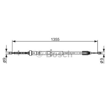 palancas cables frenado - Cable de accionamiento, freno de estacionamiento BOSCH 1987482309