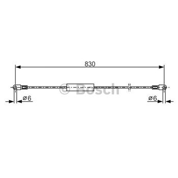 palancas cables frenado - Cable de accionamiento, freno de estacionamiento BOSCH 1987477347