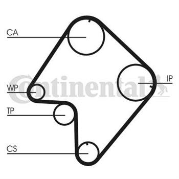 correa dentada arbol de levas - Correa dentada CONTITECH CT832