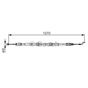 palancas cables frenado - Cable de accionamiento, freno de estacionamiento BOSCH 1987482014