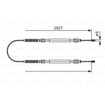 palancas cables frenado - Cable de accionamiento, freno de estacionamiento BOSCH 1987482006