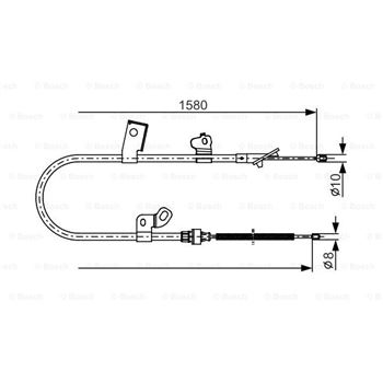 palancas cables frenado - Cable de accionamiento, freno de estacionamiento BOSCH 1987482155