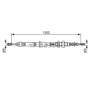 palancas cables frenado - Cable de accionamiento, freno de estacionamiento BOSCH 1987477439