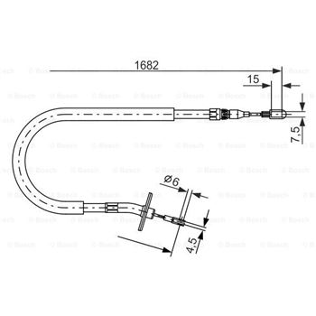 palancas cables frenado - Cable de accionamiento, freno de estacionamiento BOSCH 1987477703