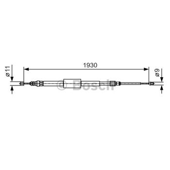 palancas cables frenado - Cable de accionamiento, freno de estacionamiento BOSCH 1987482011