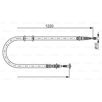 palancas cables frenado - Cable de accionamiento, freno de estacionamiento BOSCH 1987482182