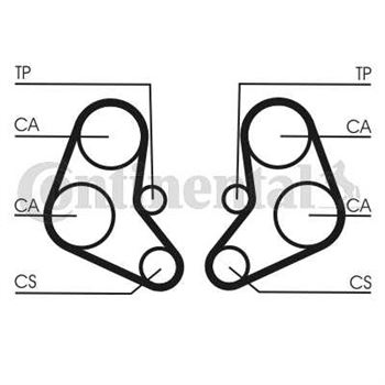 correa dentada arbol de levas - Correa dentada CONTITECH CT886