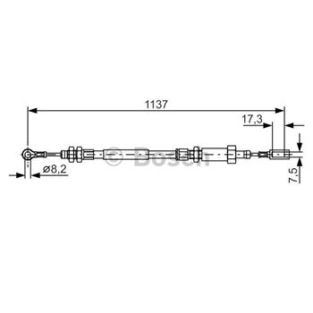 palancas cables frenado - Cable de accionamiento, freno de estacionamiento BOSCH 1987482046