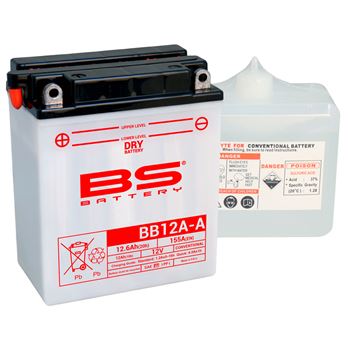 baterias de moto - Batería BS Battery BB12A-A (con electrolito) | BS 310561