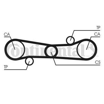 correa dentada arbol de levas - Correa dentada CONTITECH CT654