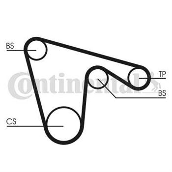 correa dentada arbol de levas - Correa dentada CONTITECH CT970