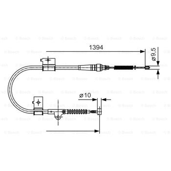 palancas cables frenado - Cable de accionamiento, freno de estacionamiento BOSCH 1987482049