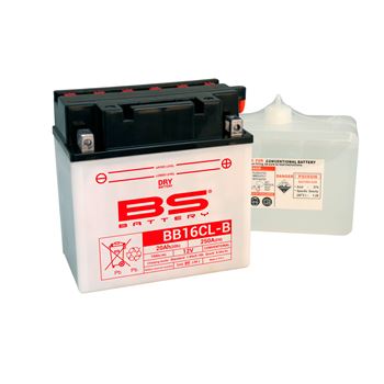 baterias de moto - Batería BS Battery BB16CL-B (con electrolito) | BS 310579