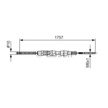 palancas cables frenado - Cable de accionamiento, freno de estacionamiento BOSCH 1987477523