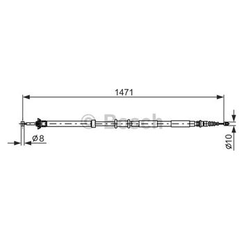 palancas cables frenado - Cable de accionamiento, freno de estacionamiento BOSCH 1987477970