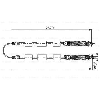 palancas cables frenado - Cable de accionamiento, freno de estacionamiento BOSCH 1987477553