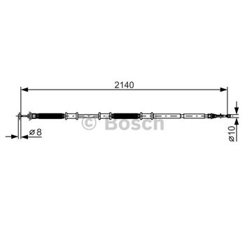 palancas cables frenado - Cable de accionamiento, freno de estacionamiento BOSCH 1987482287