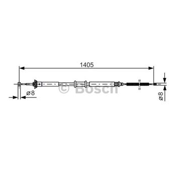 palancas cables frenado - Cable de accionamiento, freno de estacionamiento BOSCH 1987477928