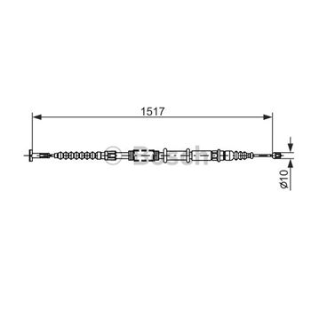 palancas cables frenado - Cable de accionamiento, freno de estacionamiento BOSCH 1987477382