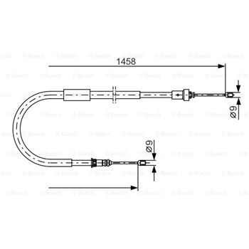 palancas cables frenado - Cable de accionamiento, freno de estacionamiento BOSCH 1987482335