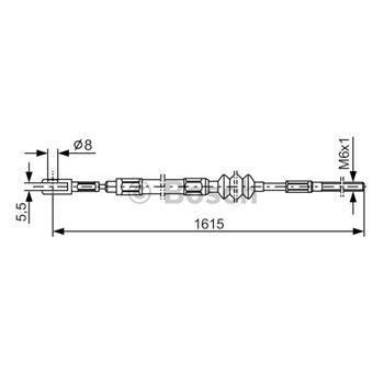 palancas cables frenado - Cable de accionamiento, freno de estacionamiento BOSCH 1987477617