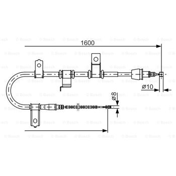 palancas cables frenado - Cable de accionamiento, freno de estacionamiento BOSCH 1987482073