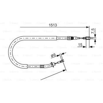 palancas cables frenado - Cable de accionamiento, freno de estacionamiento BOSCH 1987477852