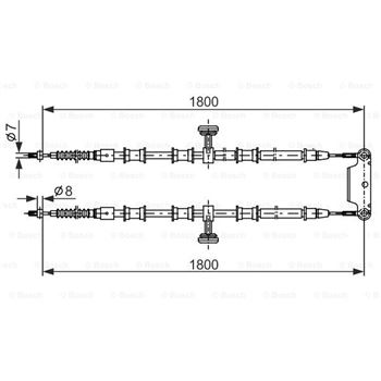 palancas cables frenado - Cable de accionamiento, freno de estacionamiento BOSCH 1987482291