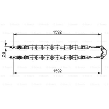 palancas cables frenado - Cable de accionamiento, freno de estacionamiento BOSCH 1987482102