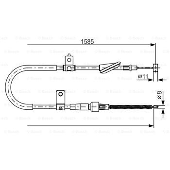 palancas cables frenado - Cable de accionamiento, freno de estacionamiento BOSCH 1987482257