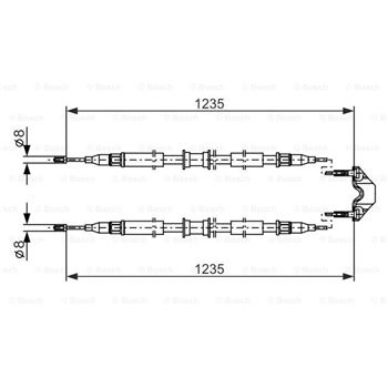 palancas cables frenado - Cable de accionamiento, freno de estacionamiento BOSCH 1987477869