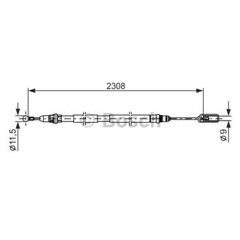 palancas cables frenado - Cable de accionamiento, freno de estacionamiento BOSCH 1987477953