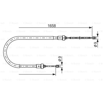 palancas cables frenado - Cable de accionamiento, freno de estacionamiento BOSCH 1987482234