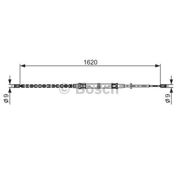 palancas cables frenado - Cable de accionamiento, freno de estacionamiento BOSCH 1987477704