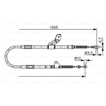 palancas cables frenado - Cable de accionamiento, freno de estacionamiento BOSCH 1987482158